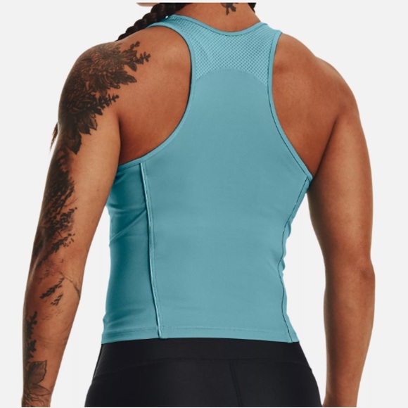 Under Armour Fitted Blue Moisture Wicking Racerback Tank Top | Size Medium - Picture 2 of 7